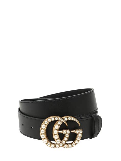 gucci pearl buckle belt|Gucci black bag with pearls.